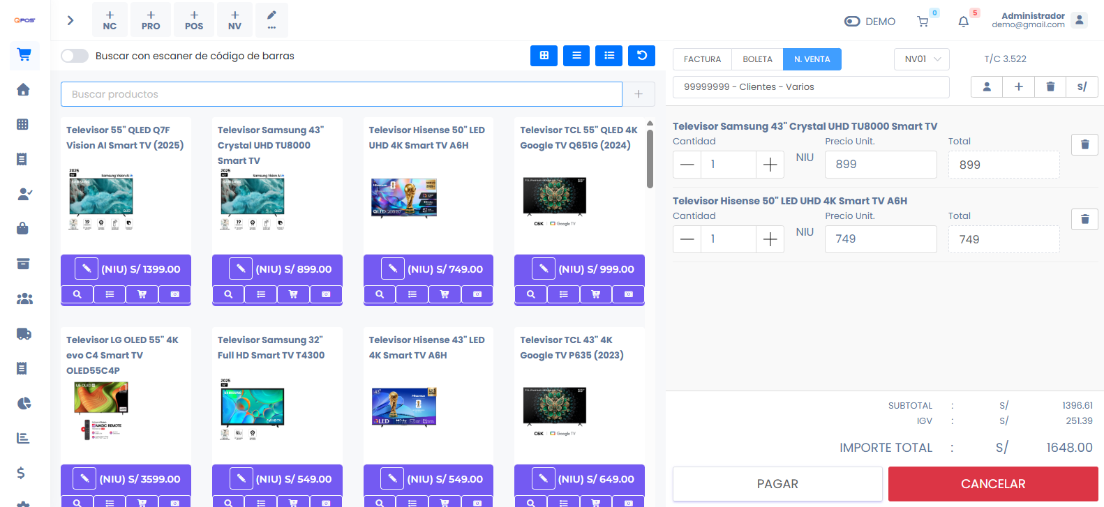 Dashboard de QPOS
